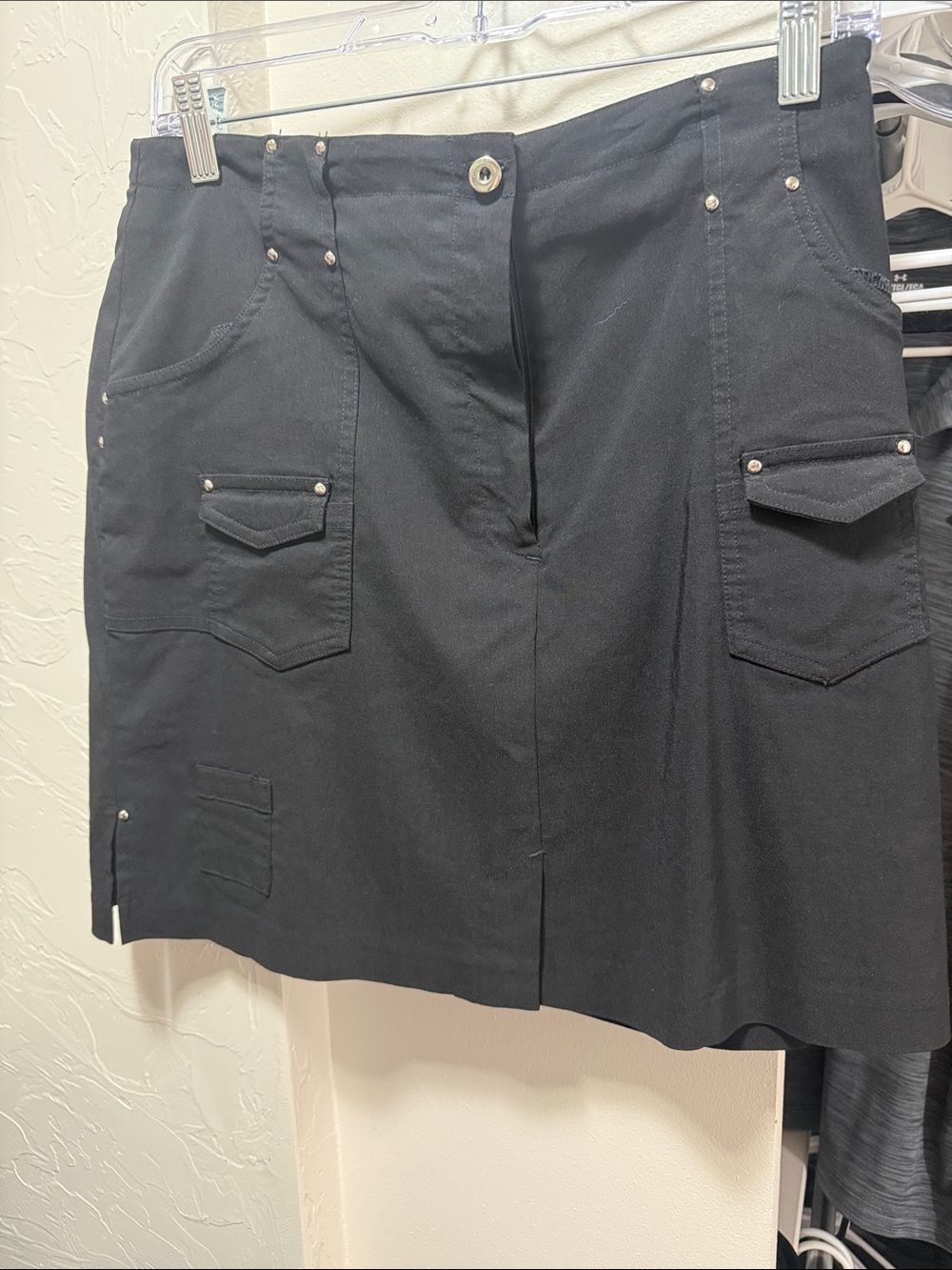 jamie sadock Black Skort with Silver Stud Accents